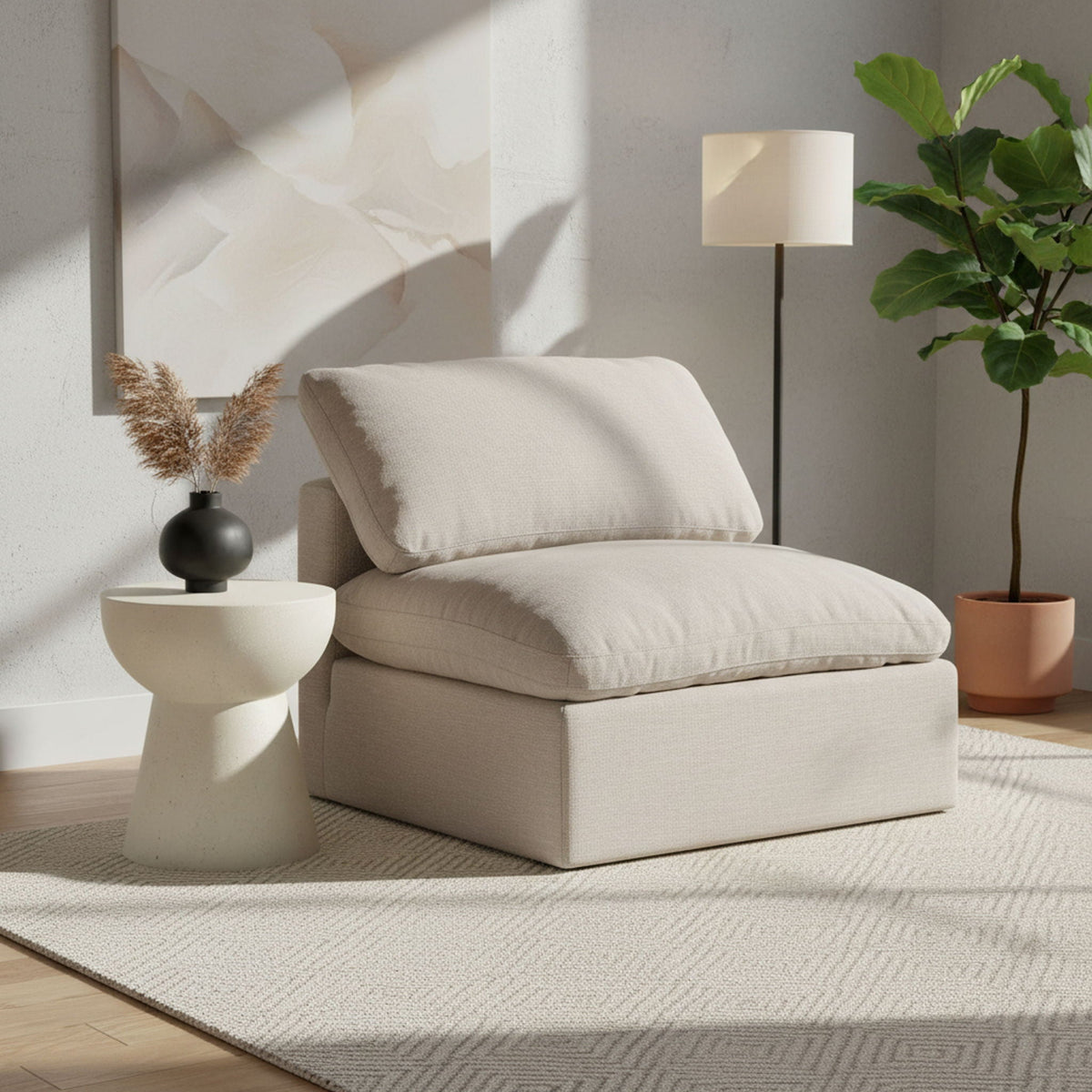 Indulge - Linen Armless Chair