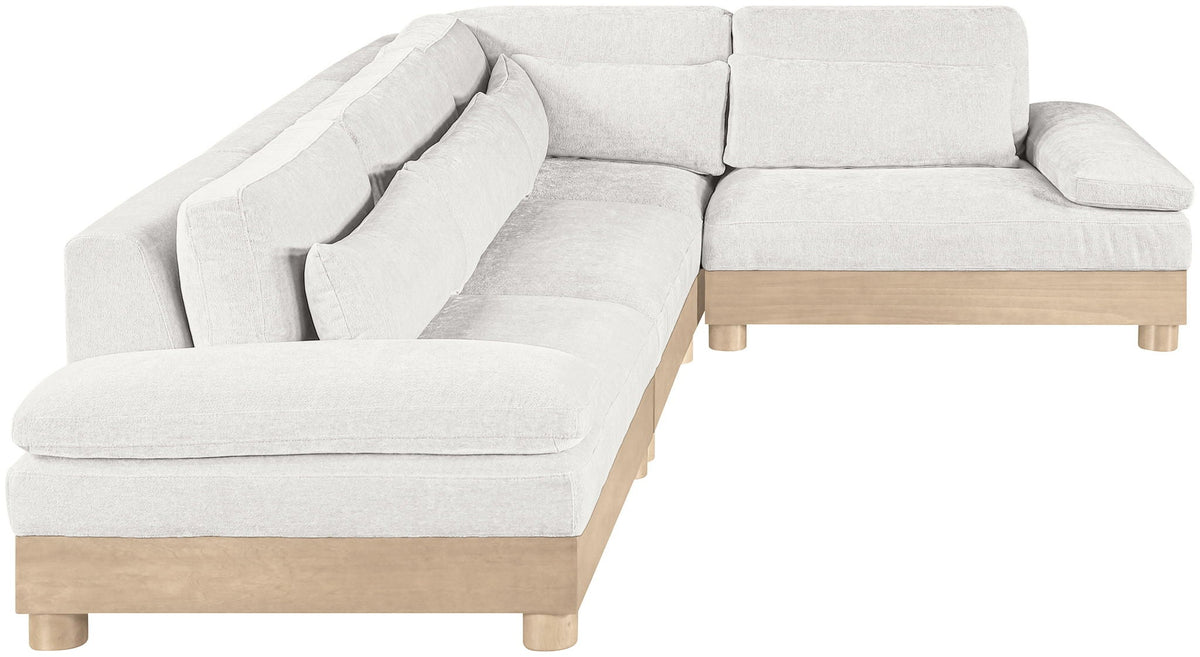 Turin - Chenille Fabric Upholstered Modular Sectional - White