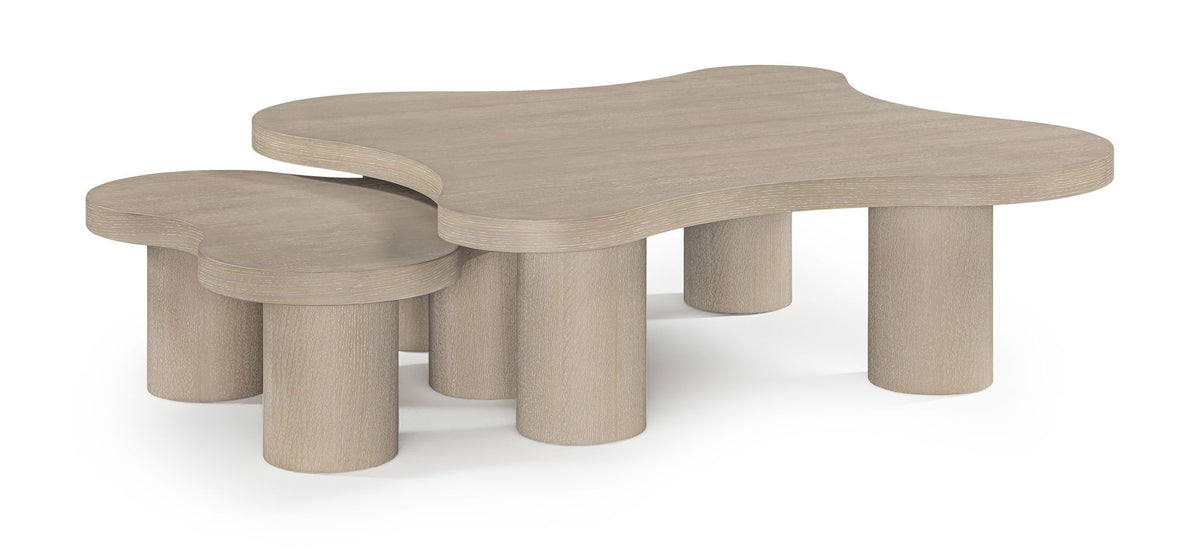 Cove - Oak Veneer And Solid Wood 2 Piece Coffee Table