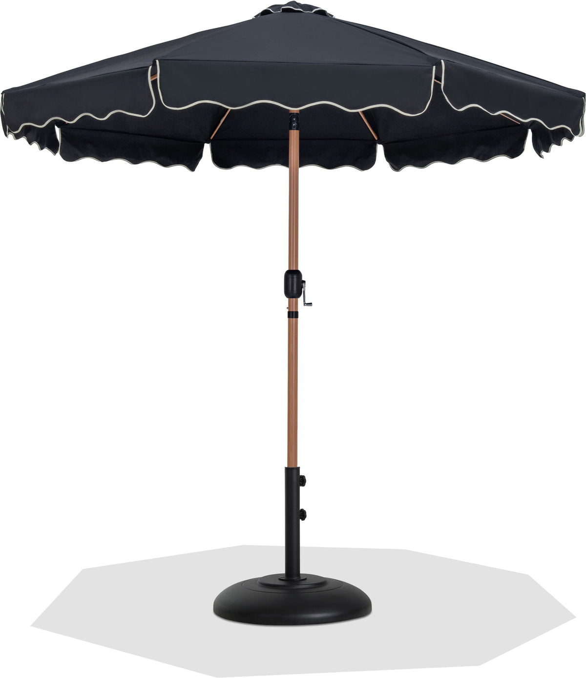 Amalfi - Patio Umbrella - Black Base / Light Brown Pole