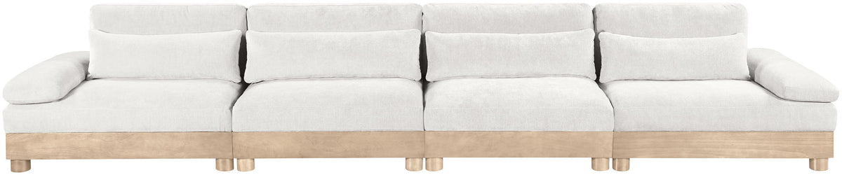 Turin - Chenille Fabric Upholstered Modular Sectional - White