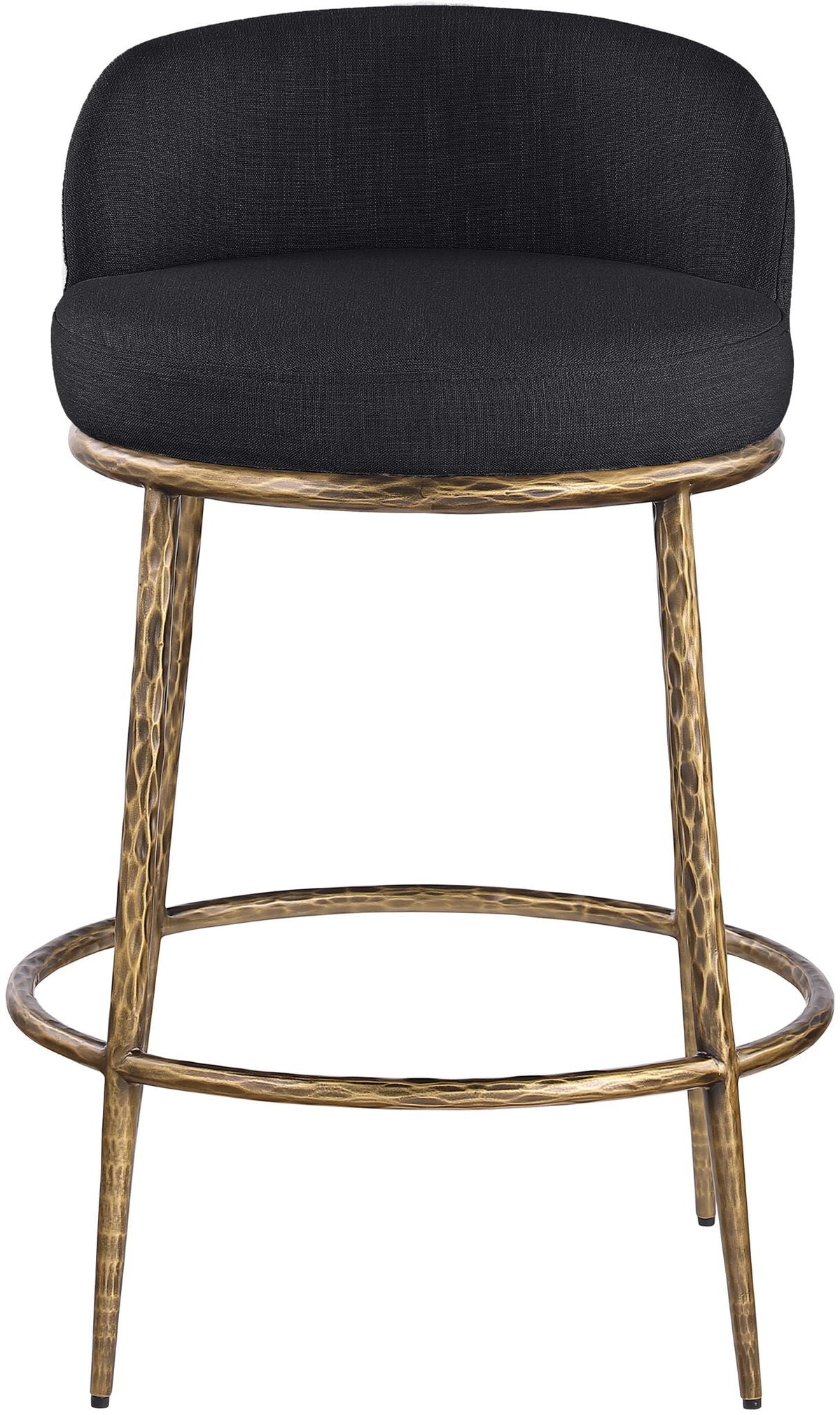 Ferro - Upholstered Counter Stool With Brushed Gold Base