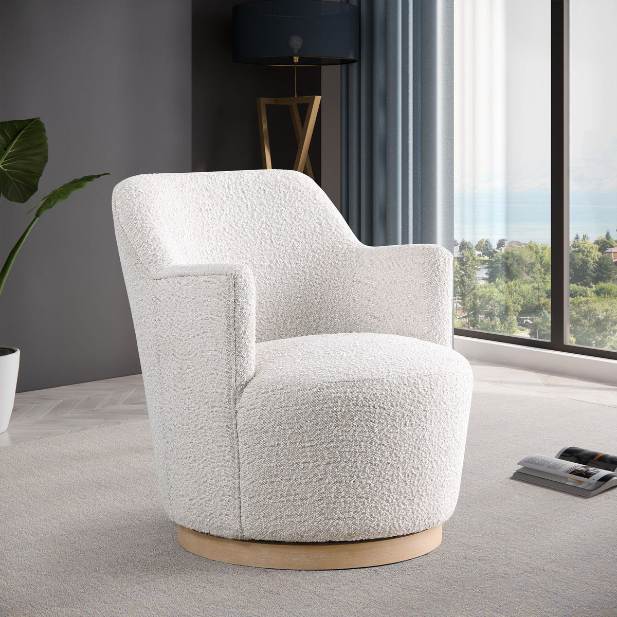Clarita - Boucle Swivel Accent Chair