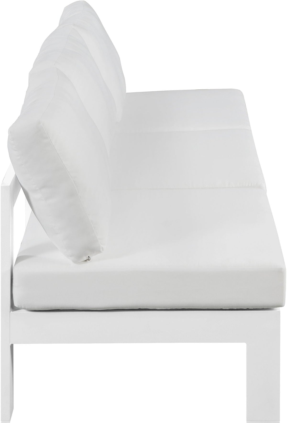 Nizuc - Outdoor Patio 3 Seat Armless Modular Sofa With White Frame
