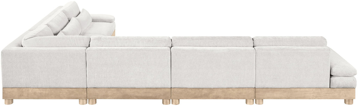 Turin - Chenille Fabric Upholstered Modular Sectional - White