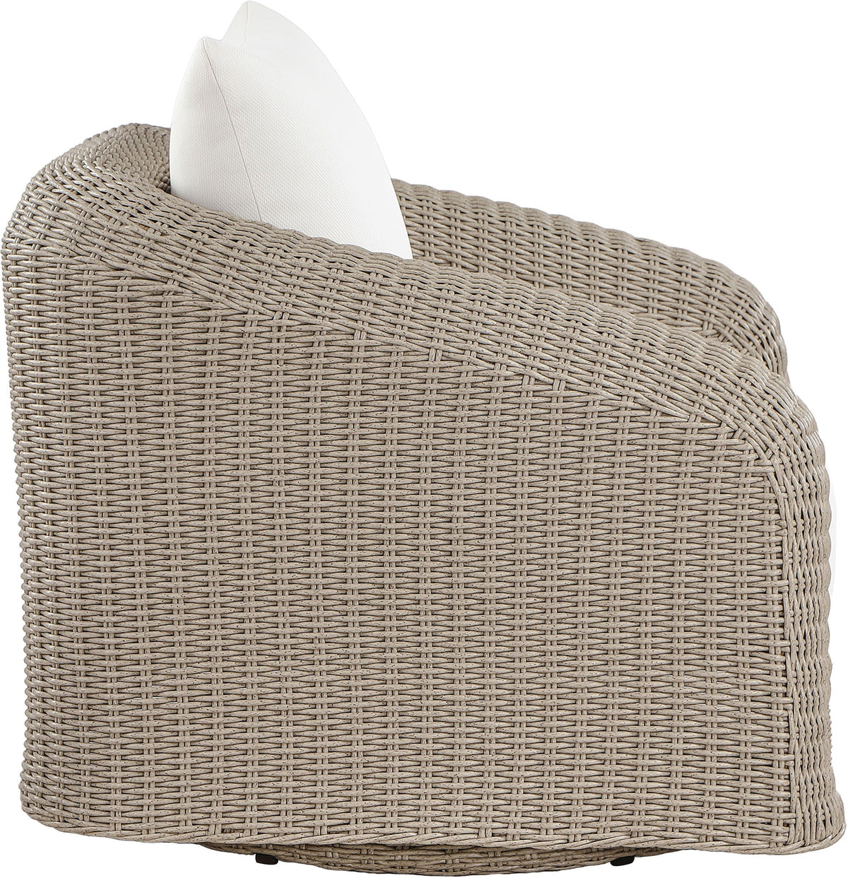 Seacrest - Olefin Water Resistant Fabric And Wicker Outdoor Patio Swivel Chair