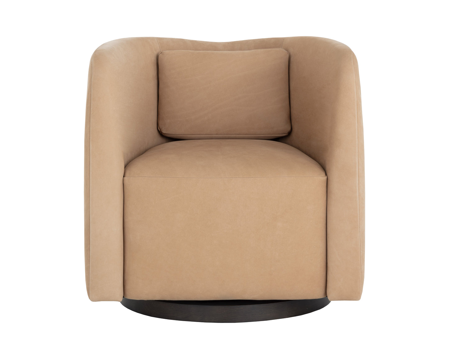 Emilie Swivel Lounge Chair - Nubuck Tan Leather