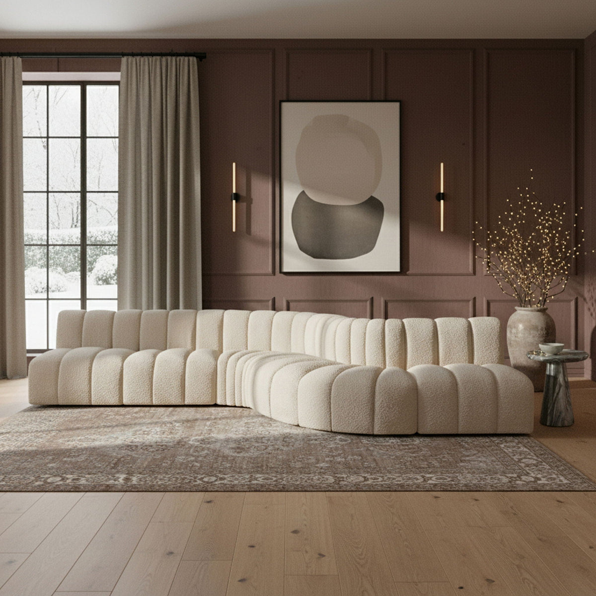 Arc - Boucle Fabric 7 Piece Modular Sofa