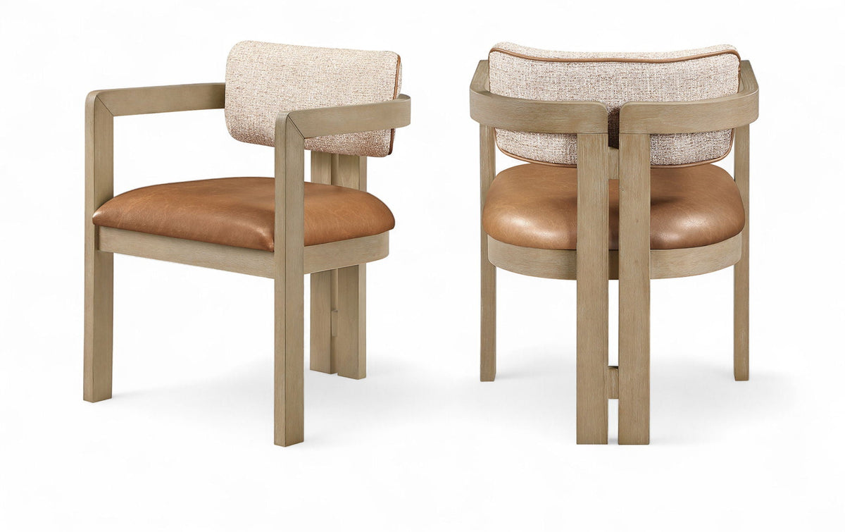 Ravina - Upholstered Dining Chair With Stained Natural Base (Set of 2)