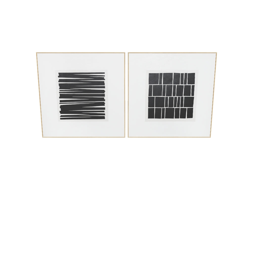 Split Personality (Set Of 2) - 48" X 48" - Wood Floater Frame