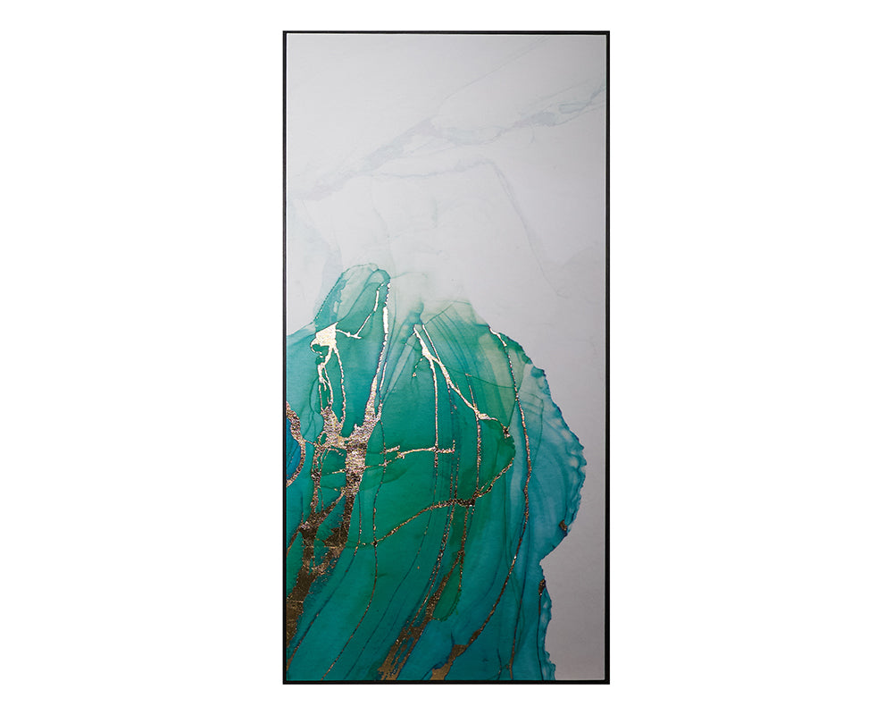 Blue Lagoon (Set Of 3) 30" X 60" Charcoal Floater Frame