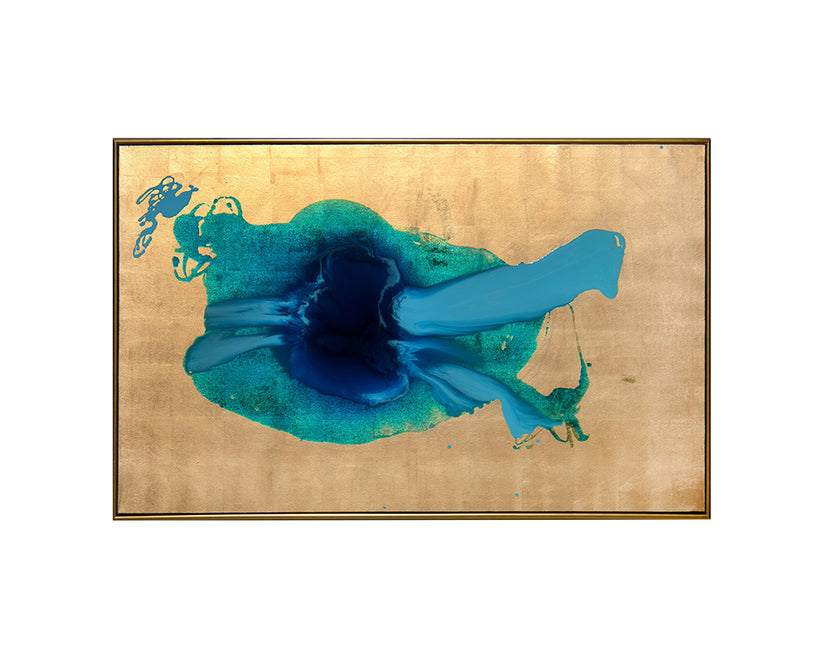 Ink Spill 60" X 40" Gold Floater Frame