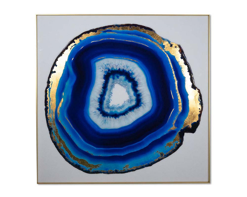 Blue Agate 48" X 48" Gold Frame