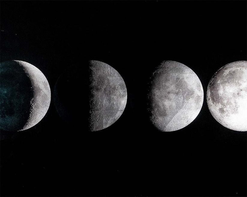 Moon Phases 72" X 30" Charcoal Frame
