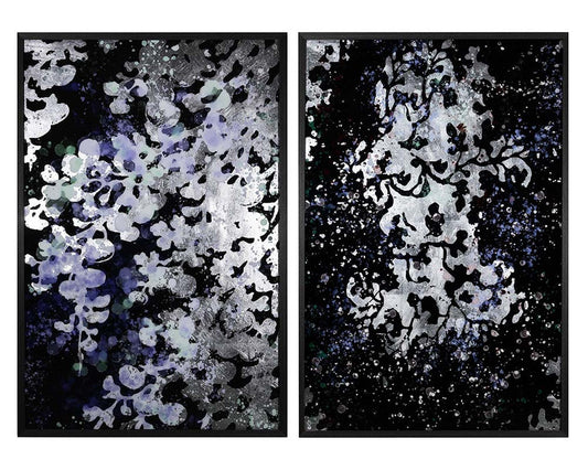 Floral Fantasy (Set Of 2) 40" X 60" Charcoal Frame