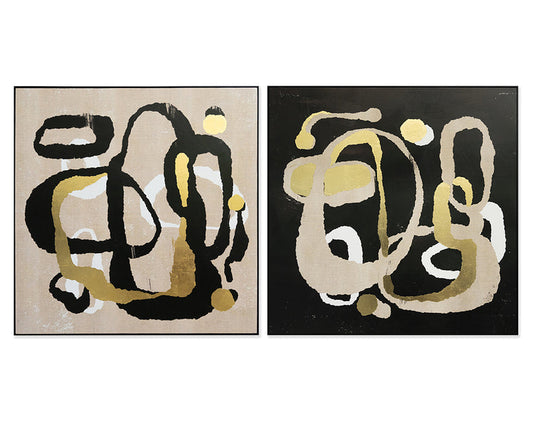 Fun and Whimsy (Set Of 2) 48" X 48" Black Floater Frame