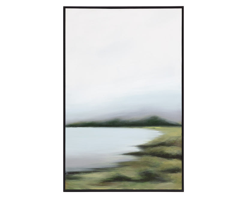 Lakeside Views (Set Of 2) 36" X 48" Black Floater Frame