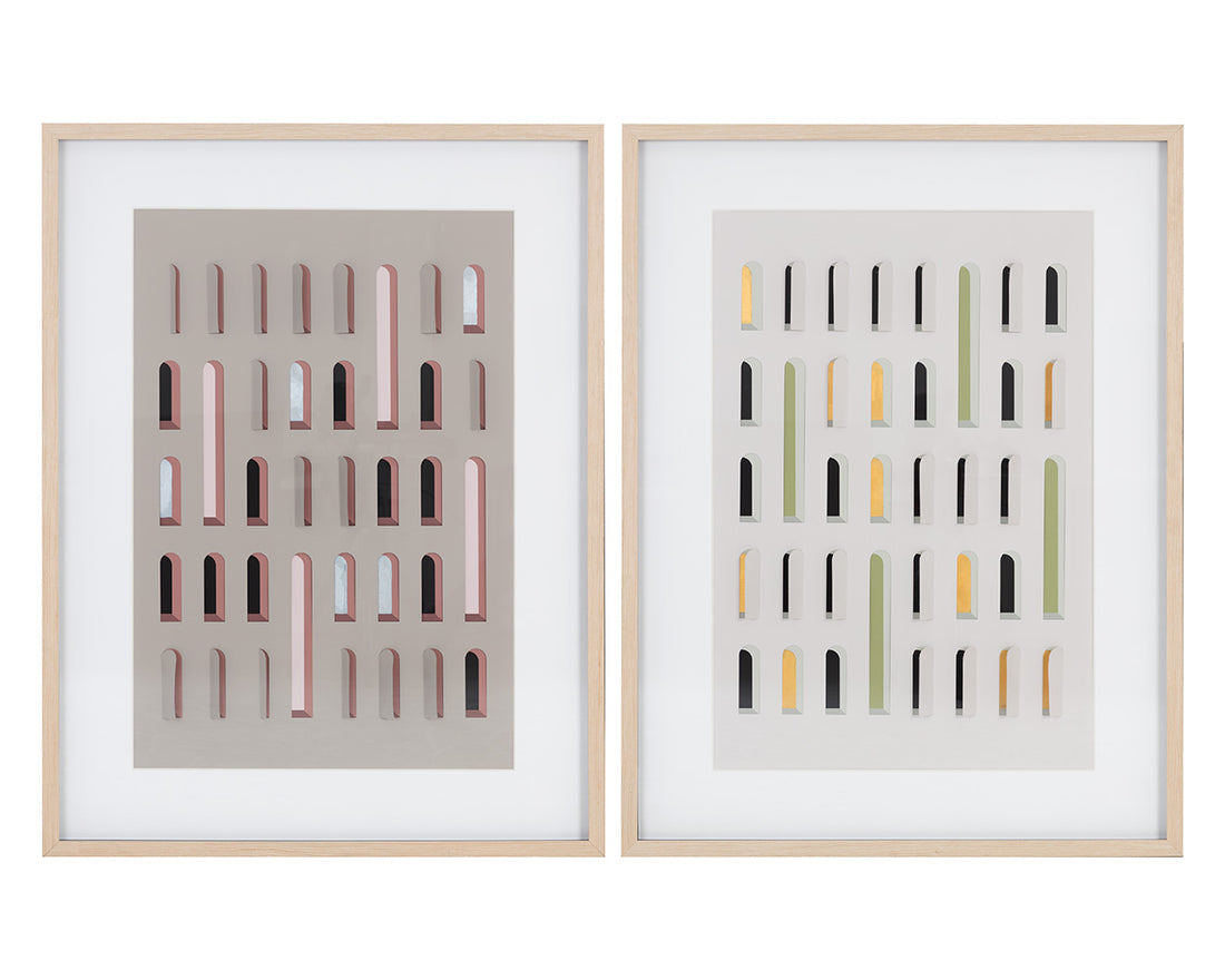 Door To Door (Set Of 2) - 36" X 49" - Natural Frame