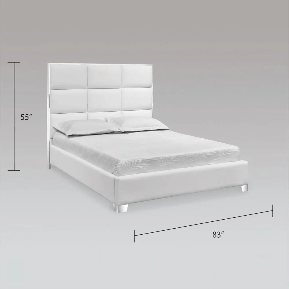 Blair White Upholstered Leatherette Bed