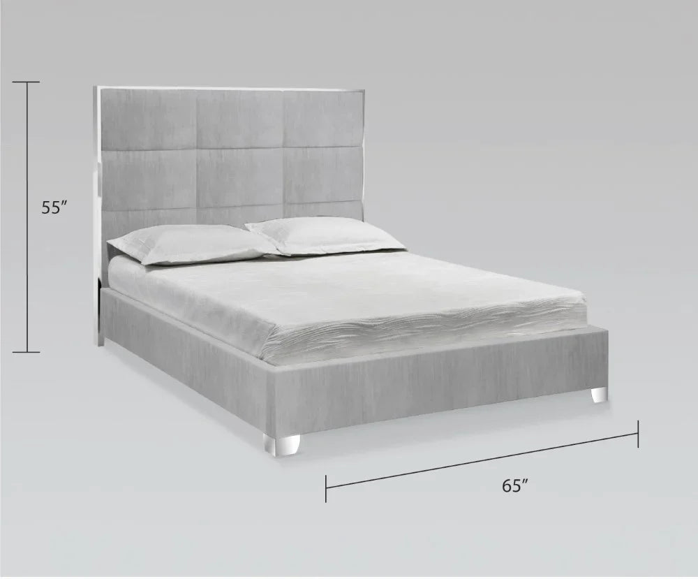 Blair Grey Velvet Bed