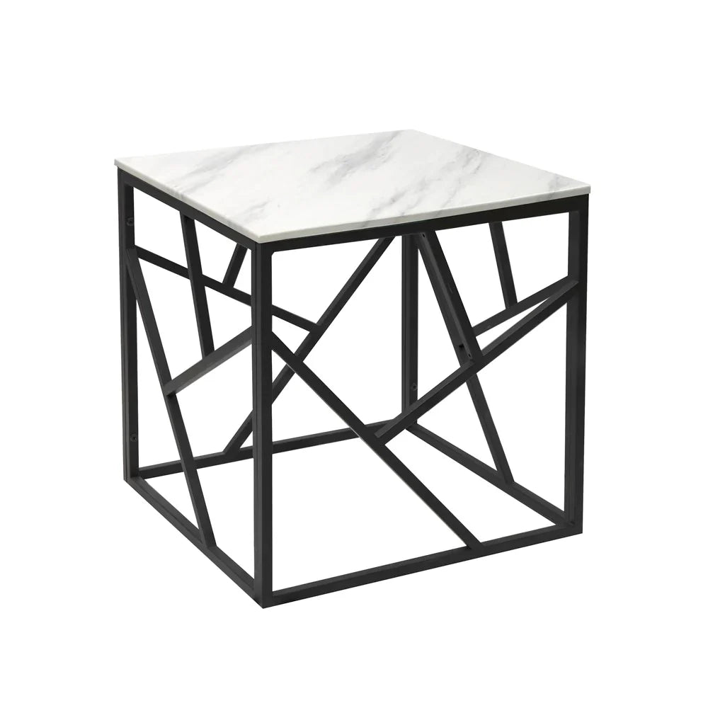 Carole Faux Marble Black End Table