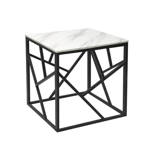 Carole Faux Marble Black End Table