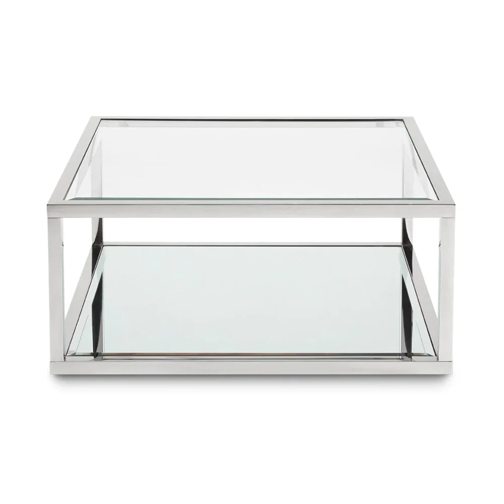 Caspian Square Coffee Table Stainless Steel frame 33"