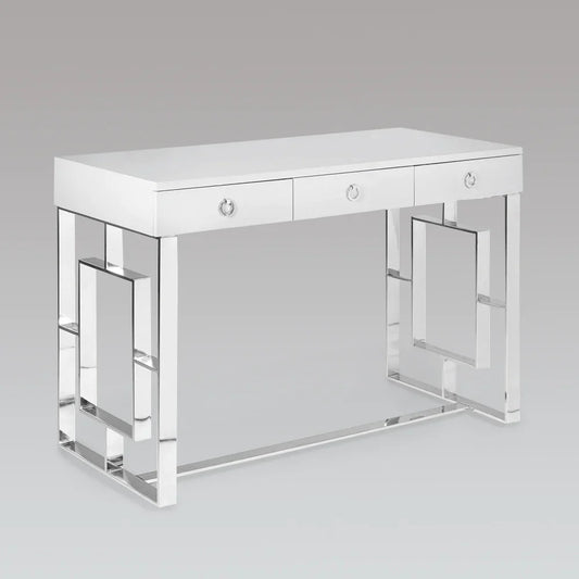 Baccarat Wood Top Desk Silver