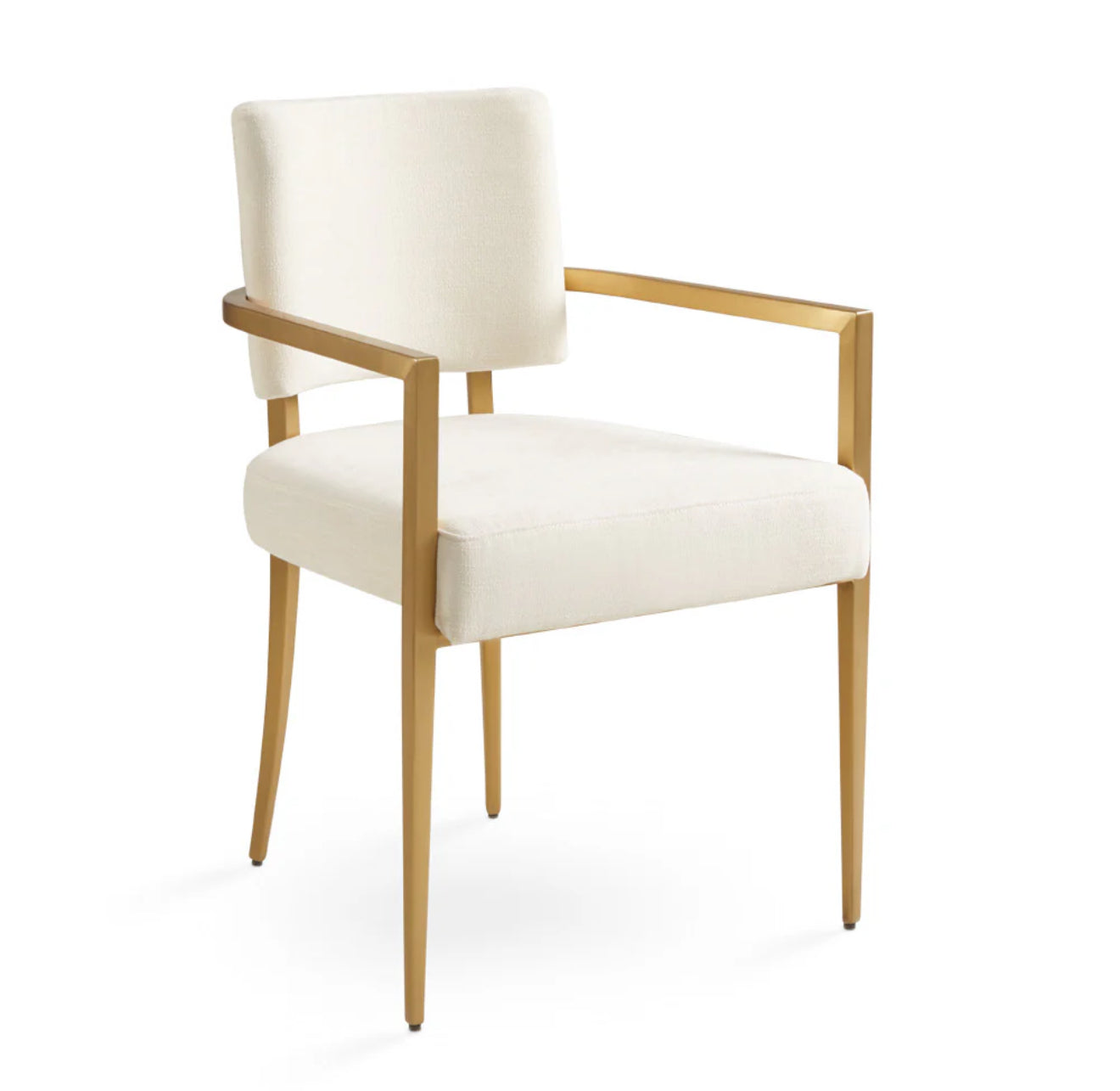 Paolo 7 Pc Glass Dining Set in Gold/Ivory