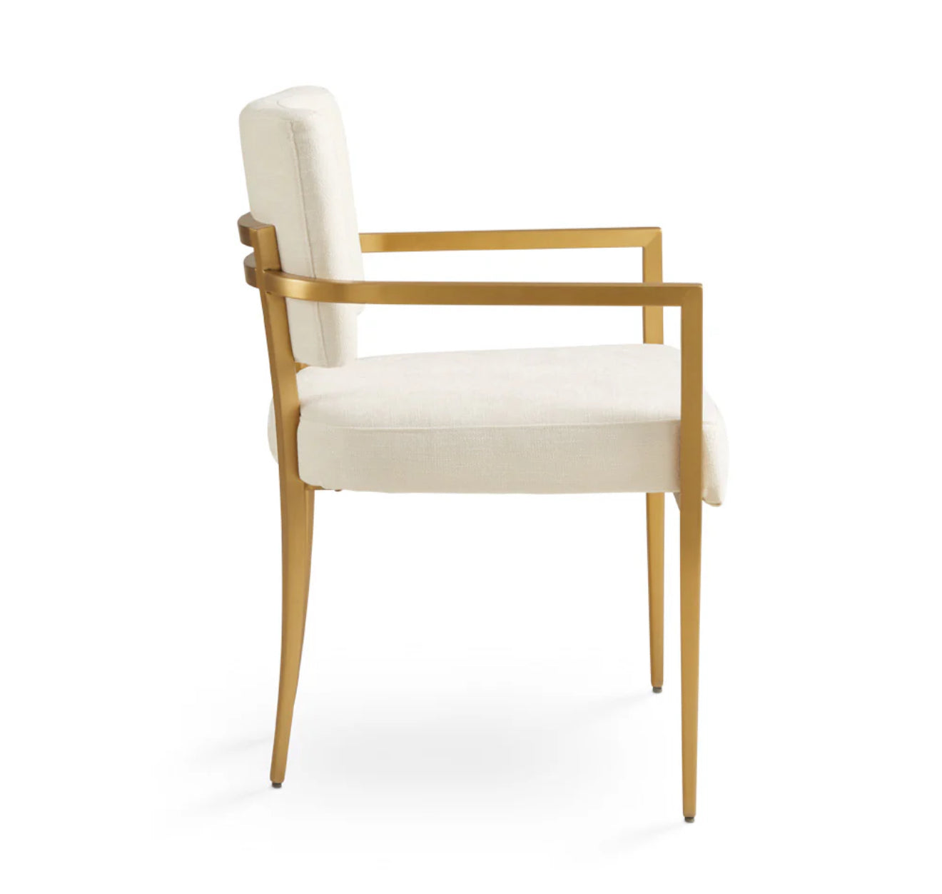 Paolo 7 Pc Glass Dining Set in Gold/Ivory