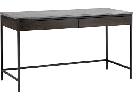 Stamos Desk Black Grey Marble / Charcoal Grey