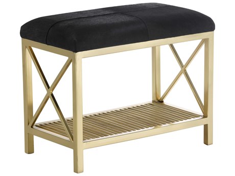 Bria Bench Antique Brass Black