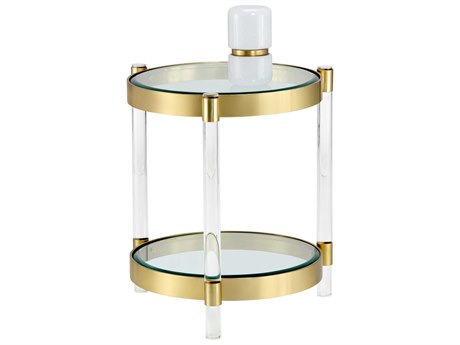 York End Table Brass