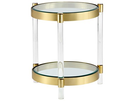 York End Table Brass