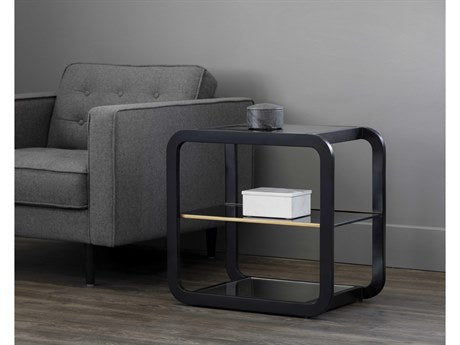 Ambretta End Table Black / Smoke Grey