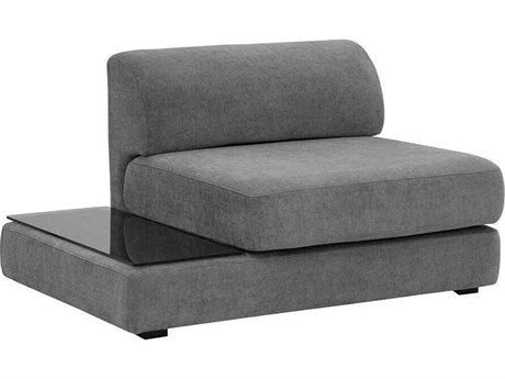 Harmony Modular  Armless Chair  Right Shelf  Danny Dark Grey