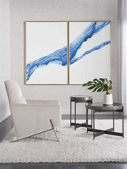 Fluidity (Set Of 2) 40" X 60" Gold Floater Frame