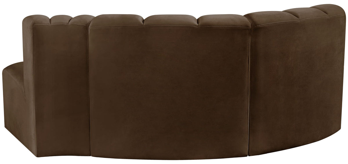 Arc - Velvet 3 Piece Modular L-Shaped Sofa