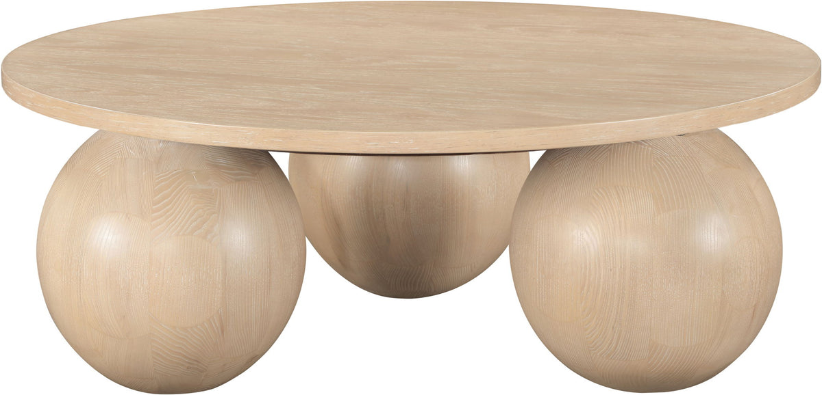 Fitch - Wood Oak Veneer Coffee Table - 3 Legs