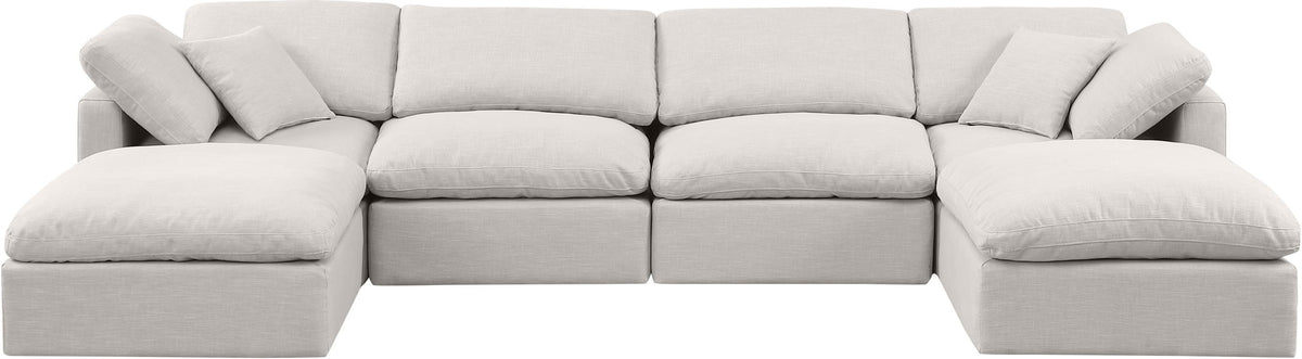 Indulge - Linen 6 Piece Modular Double Chaise Sectional