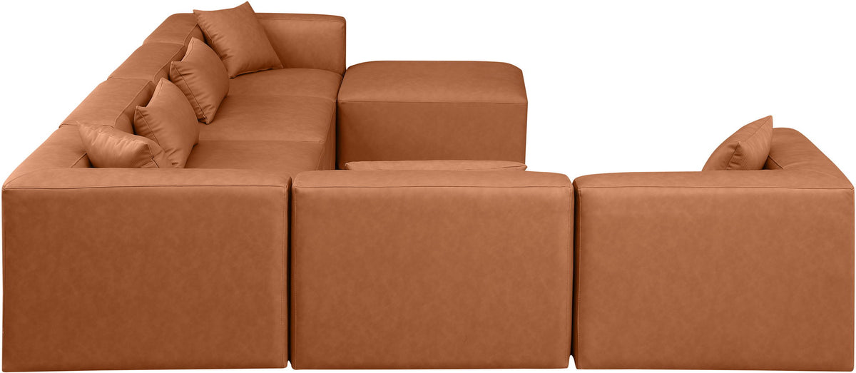 Cube - 7 Piece Modular Sectional - Cognac