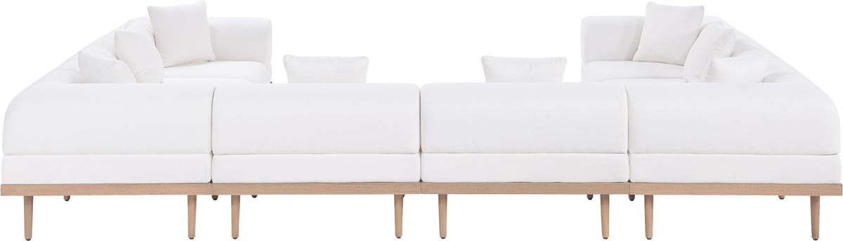Laguna - 8 Piece Resilient Water Resistant Fabric 142" Upholstered Outdoor Patio Modular Sectional
