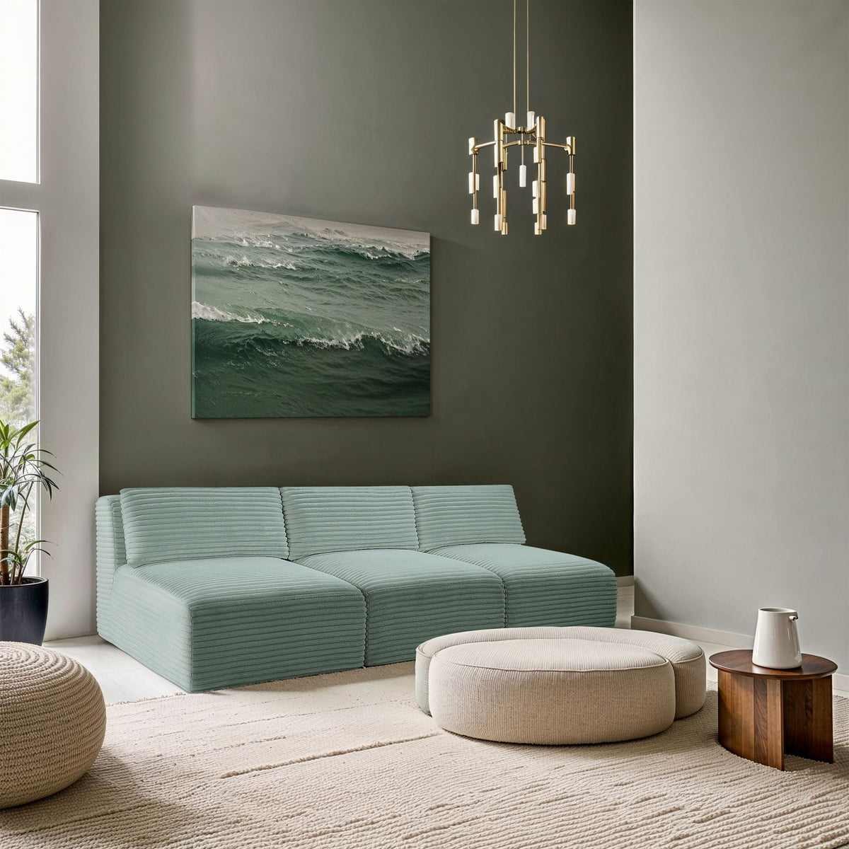 Shaggy - 3 Seat Modular Armless Sofa