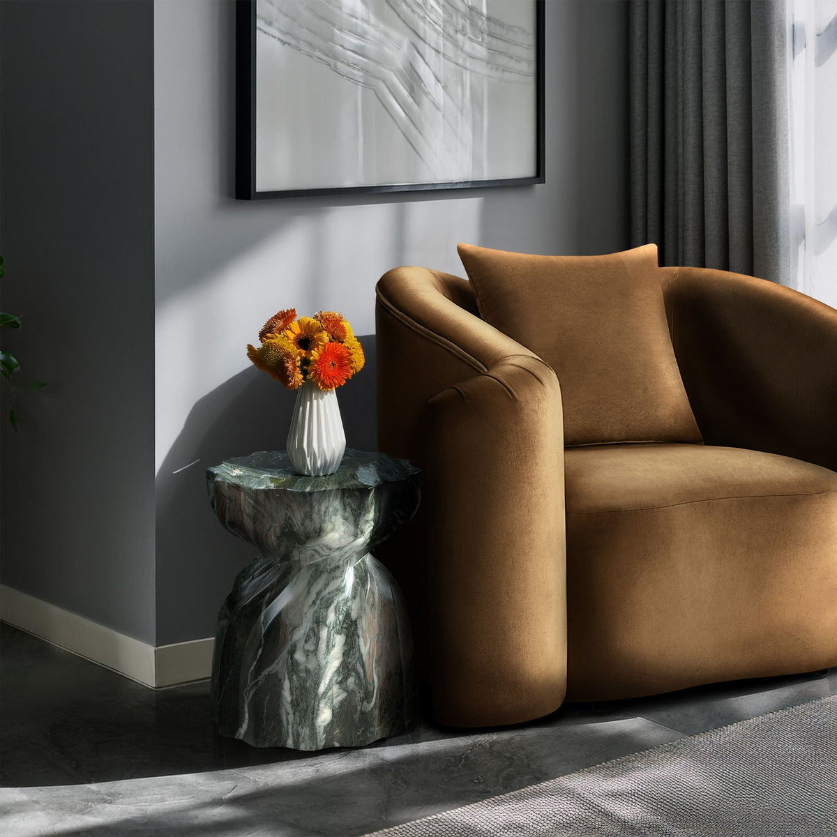 Caserta - Marble Finish Concrete End Table