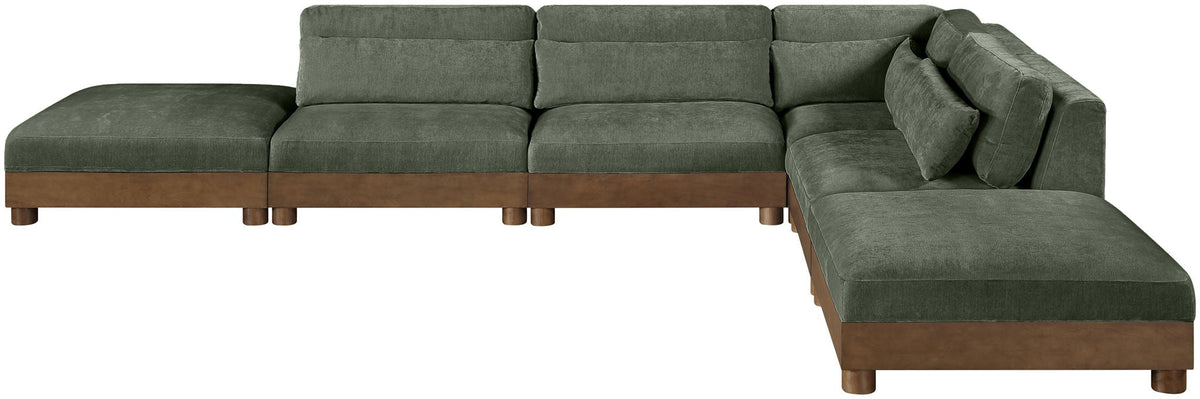 Turin - Chenille Fabric Upholstered Modular Sectional - Green