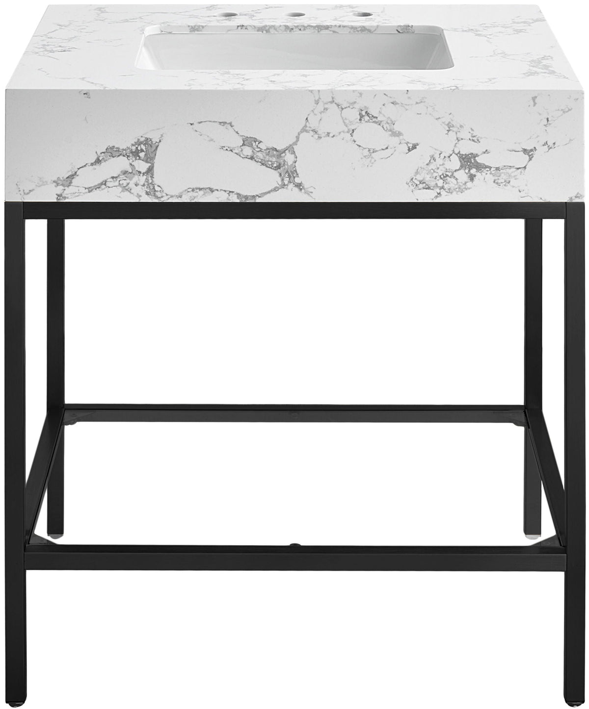 Marmo - Engineered Marble Bathroom Vanity With Black Base