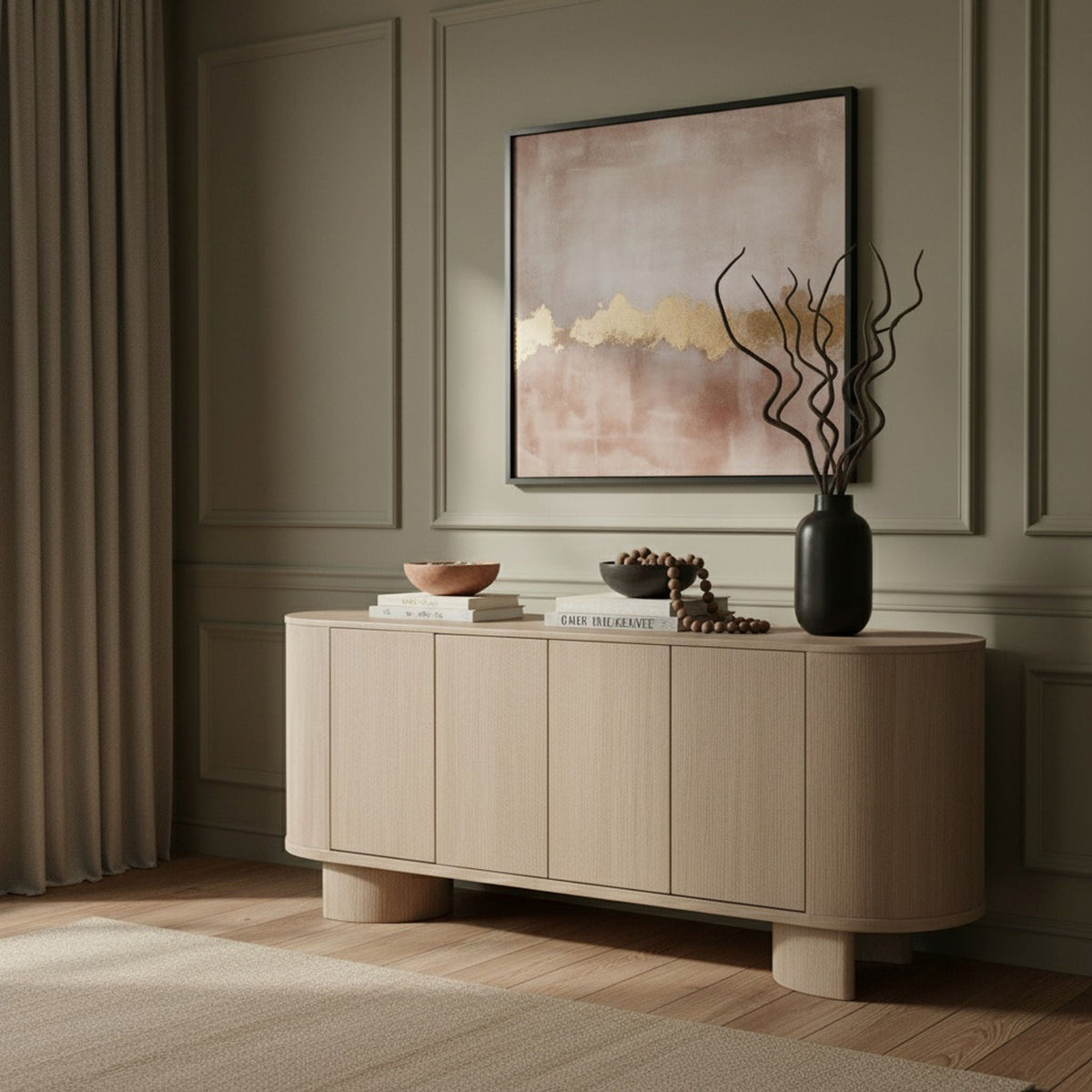 Caldra - Oak Veneer And Solid Wood Sideboard / Buffet