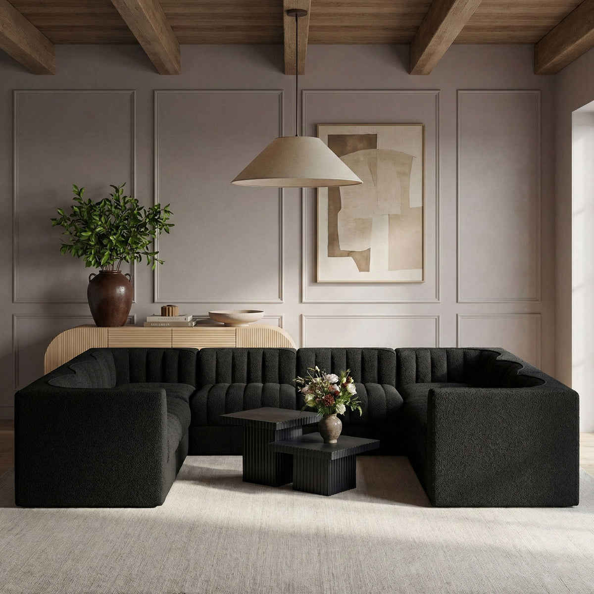 Rummi - Velvet Performance Fabric Upholstered Modular Sectional