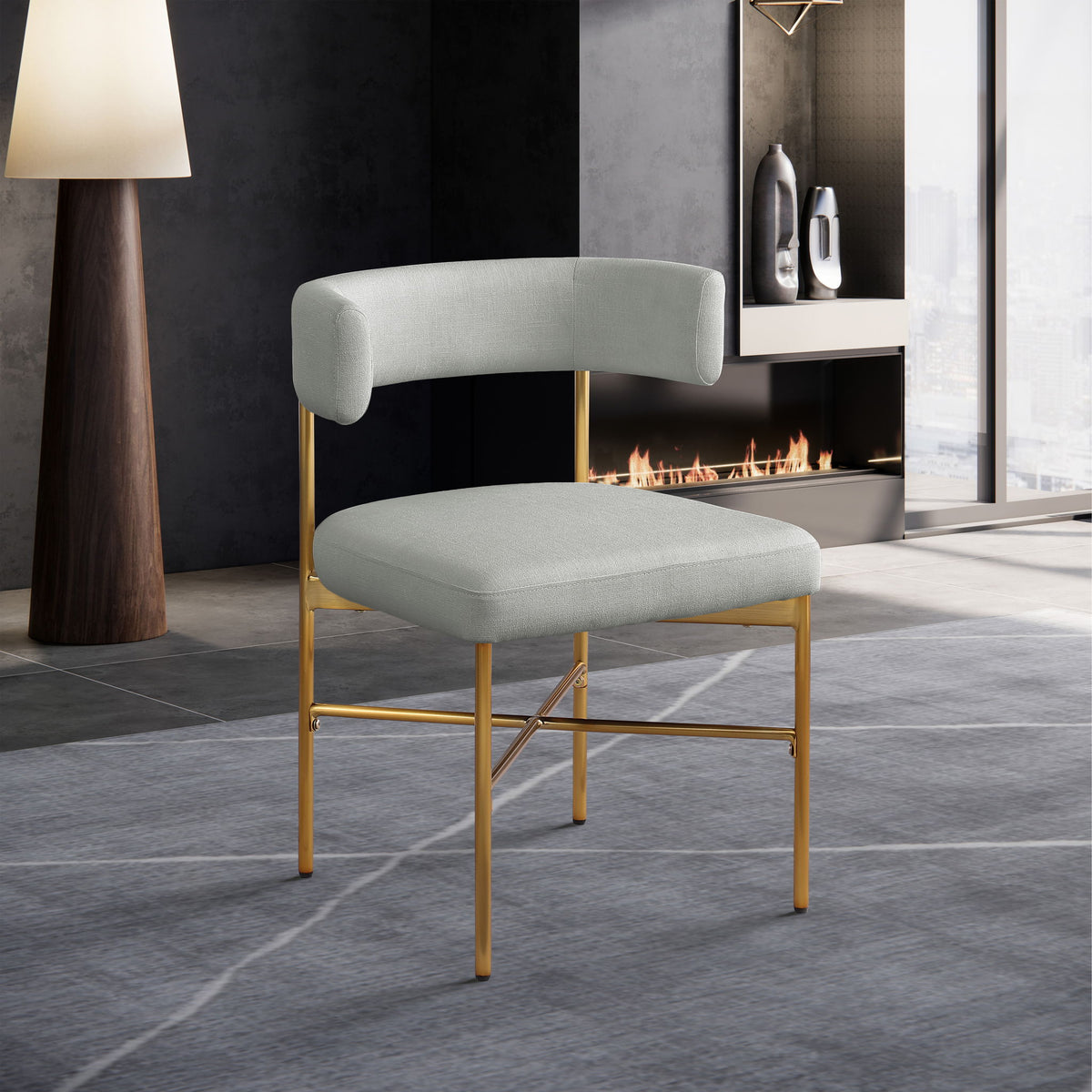 Rivage - Durable Dining Chair With Gold Frame (Set of 2)