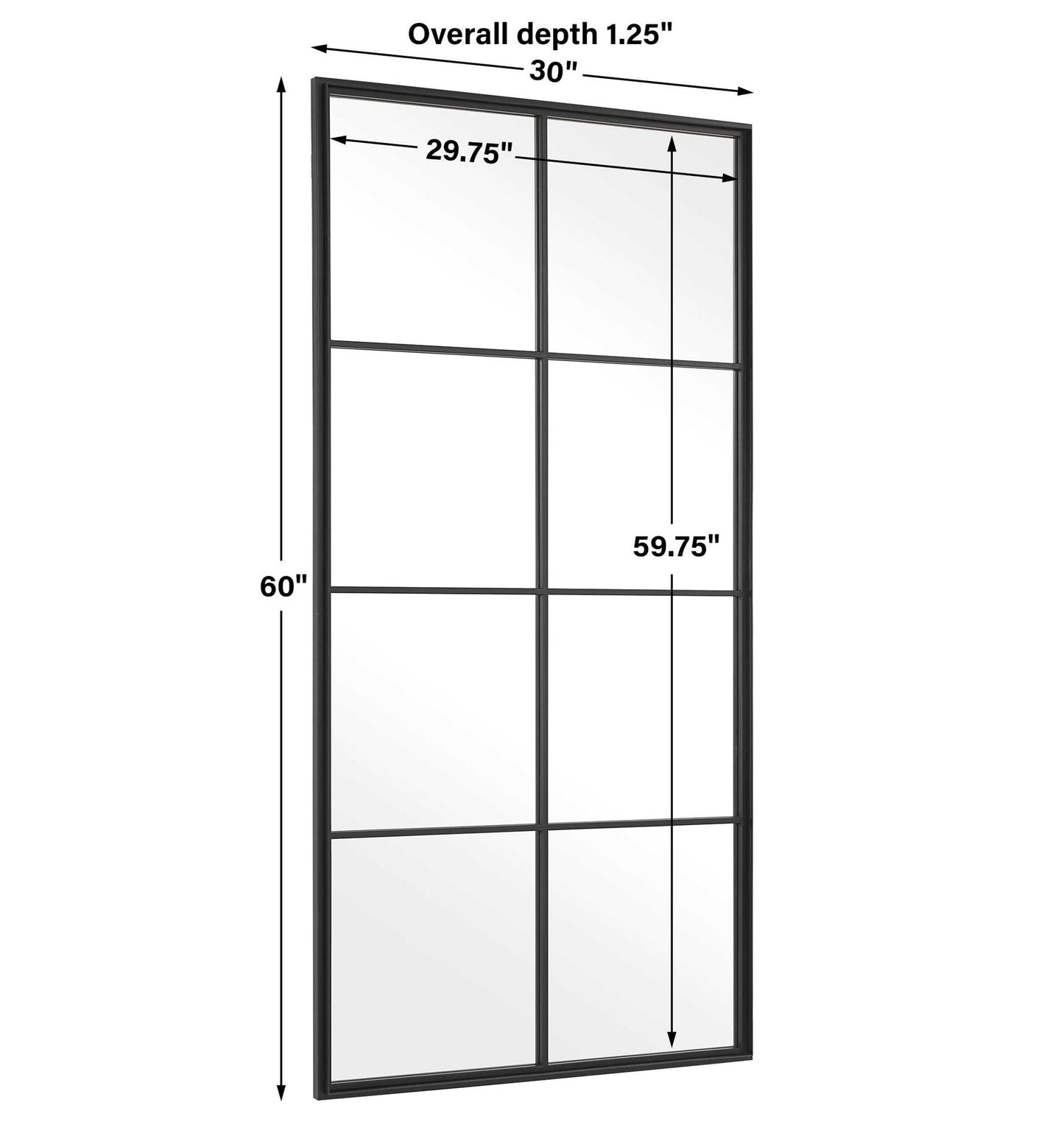 Rousseau - Iron Window Mirror - Black